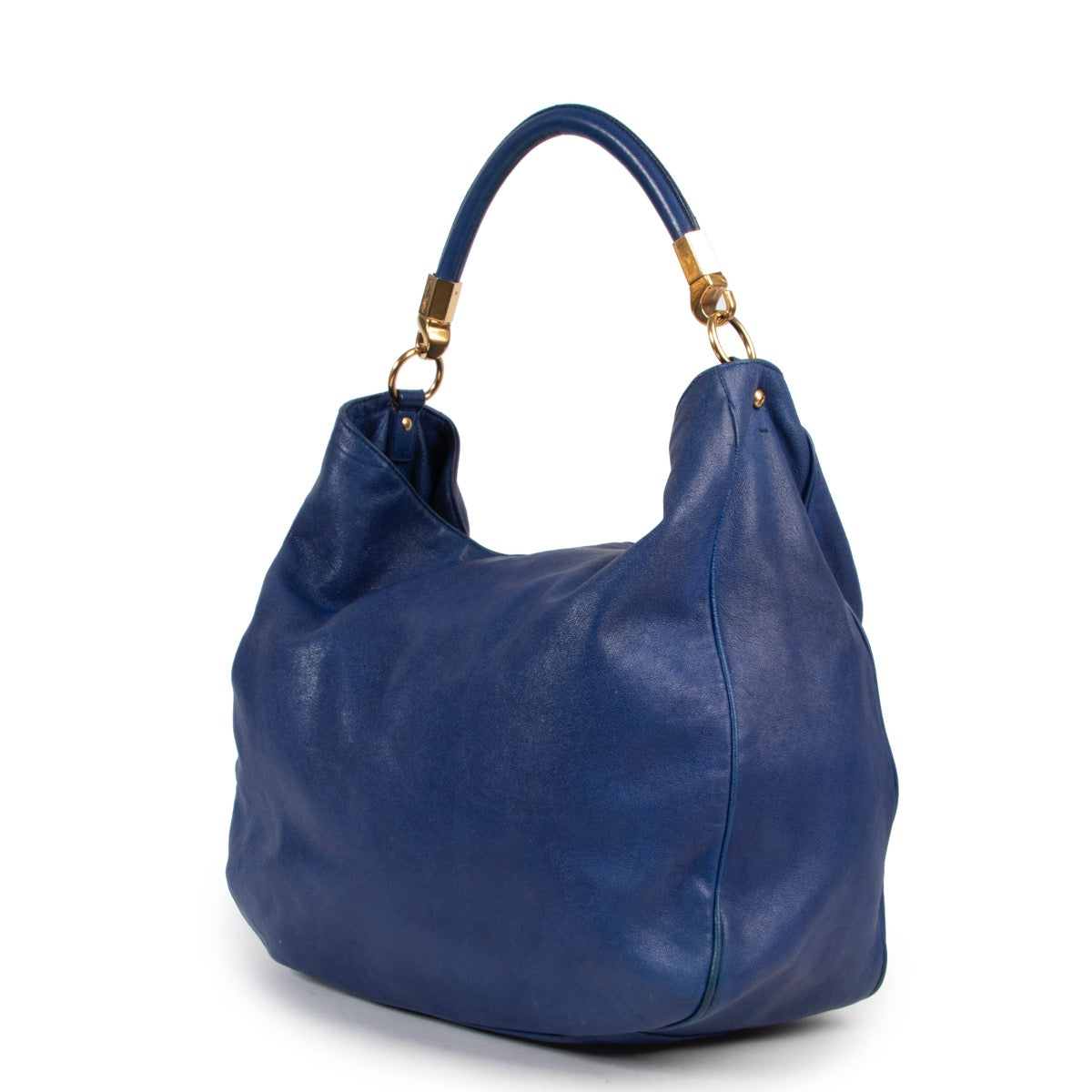 Shop safe online authentic Preloved Yves Saint Laurent bag in blue by Labellov in good condition and at the right price.