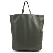 Authentic secondhand Céline Khaki Green Vertical Leather Tote Bag designer bags fashion luxury vintage webshop safe secure online shopping