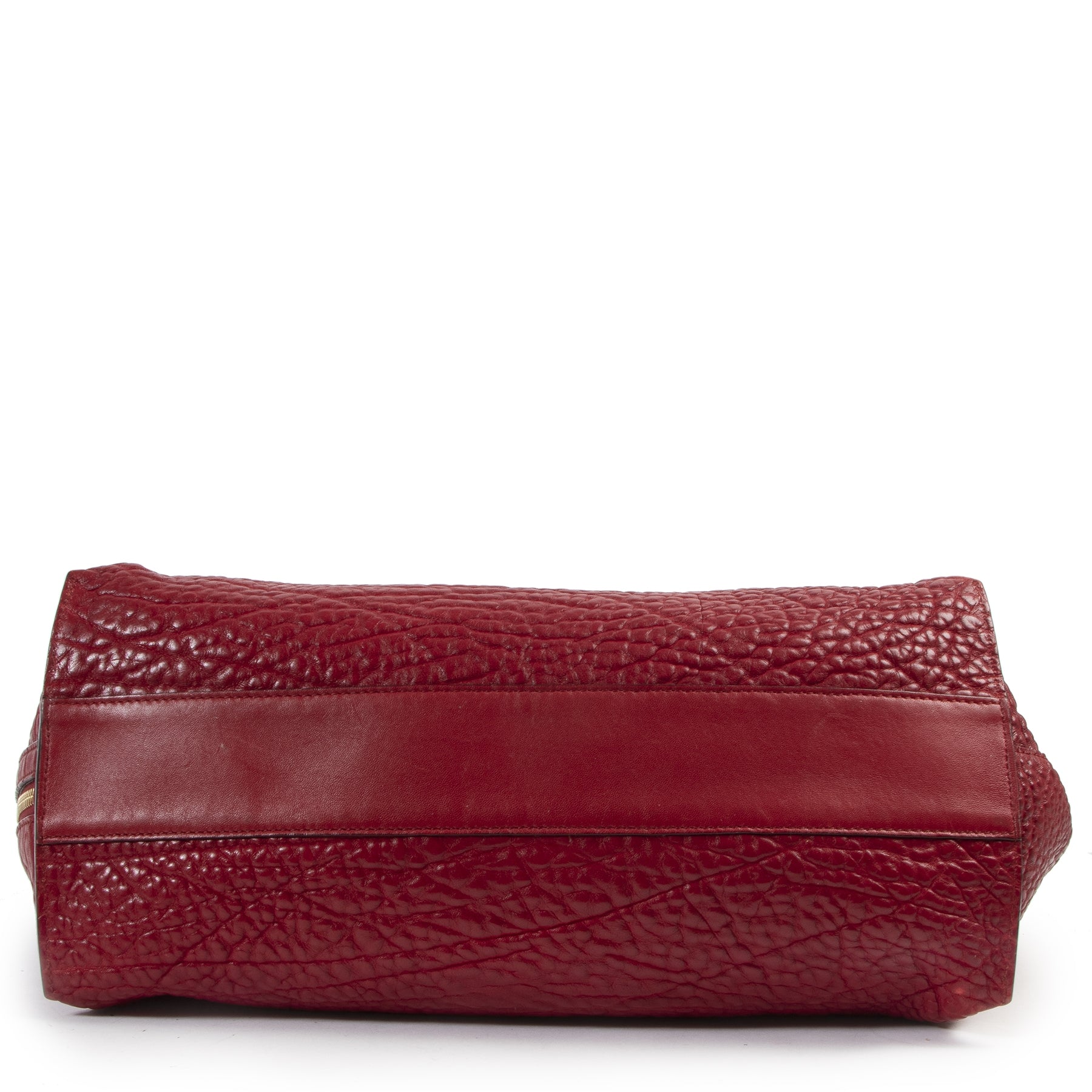 Authentic secondhand Chloé Red Grained Leather Shopping Tote designer bags fashion luxury vintage webshop safe secure online shopping