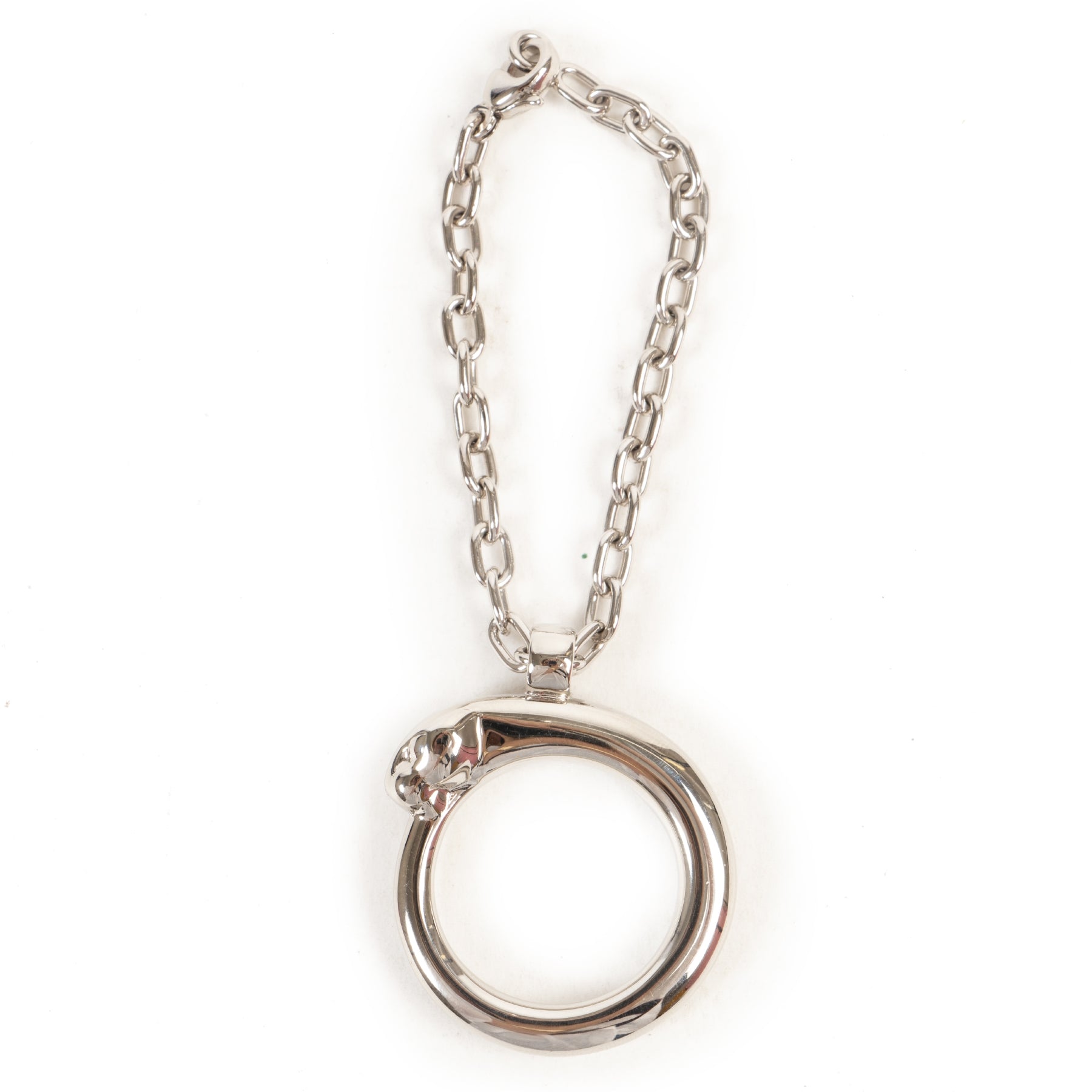 Cartier Silver Metal Jaguar Hoop Key Chain