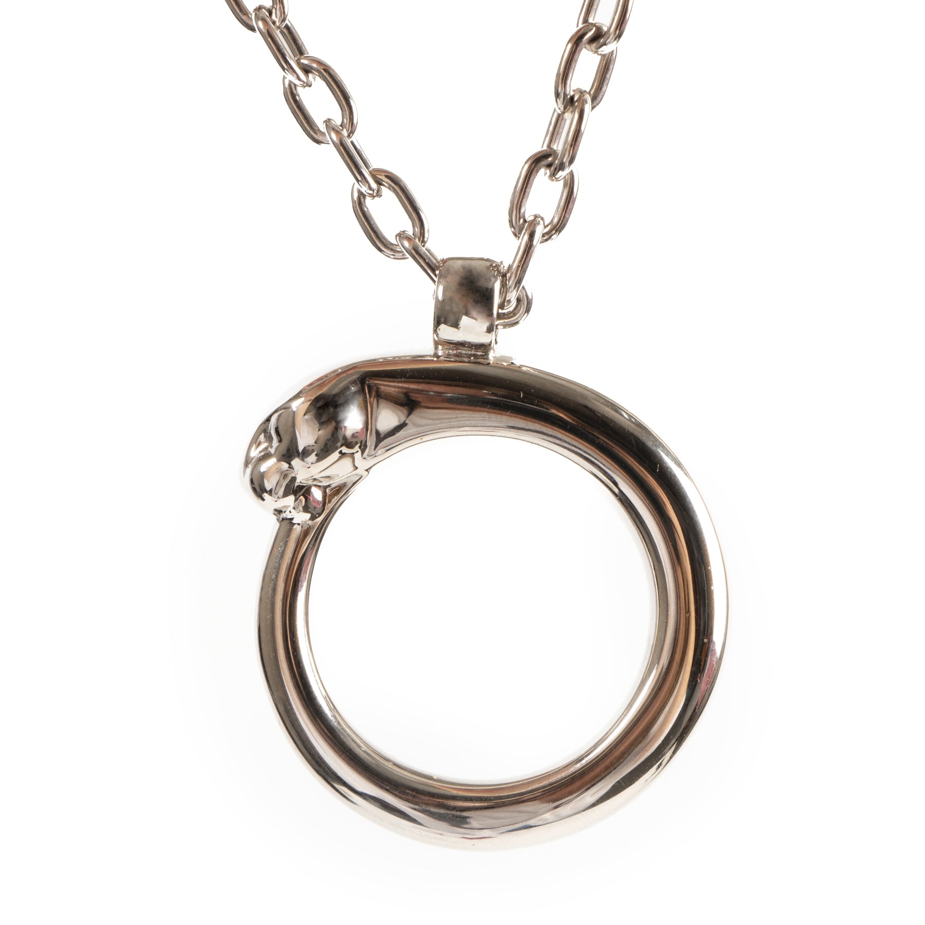 Cartier Silver Metal Jaguar Hoop Key Chain