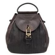 Authentic second-hand vintage Delvaux Toile De Cuir Cerceau Backpack buy online webshop LabelLOV