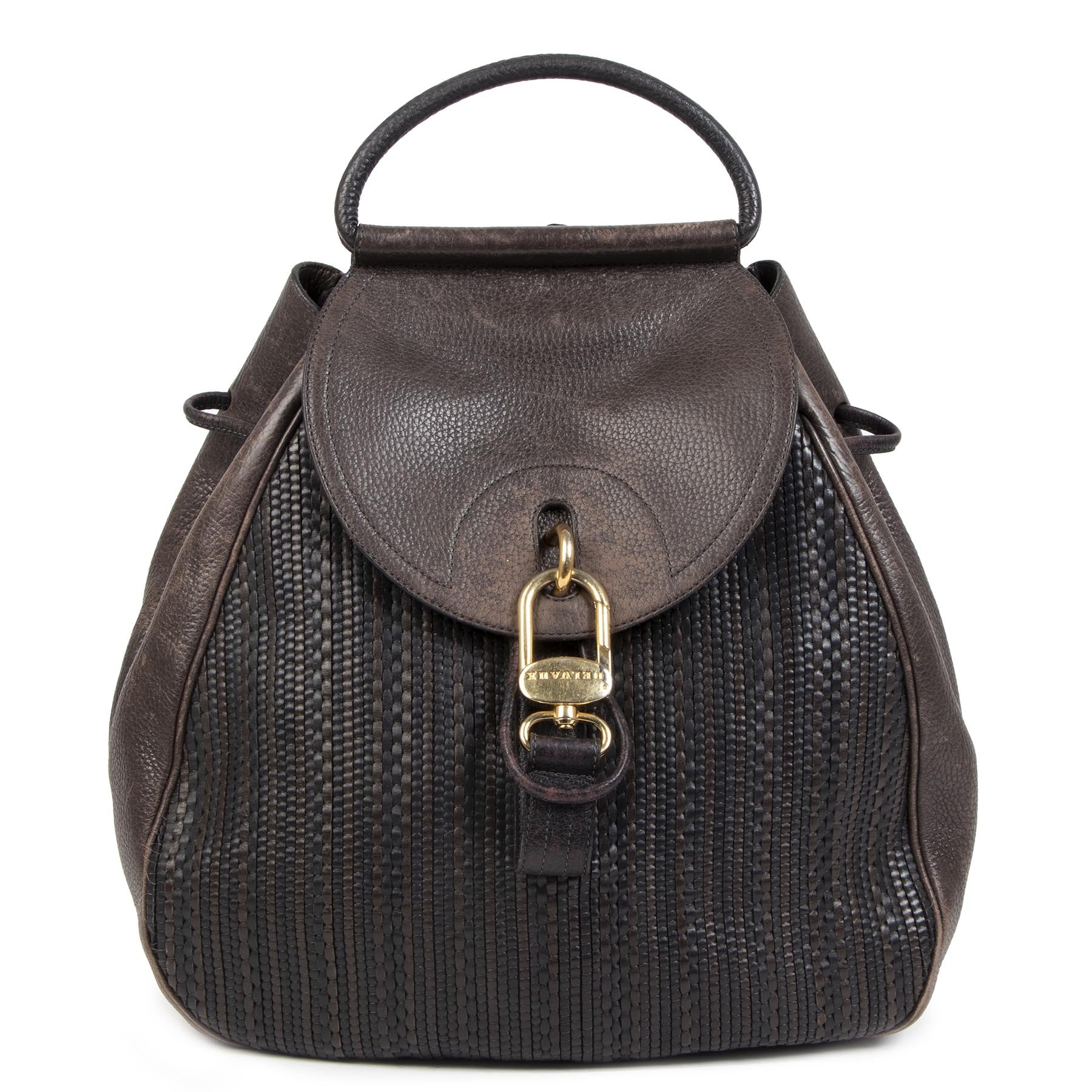 Authentic second-hand vintage Delvaux Toile De Cuir Cerceau Backpack buy online webshop LabelLOV