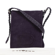 Authentieke tweedehands vintage Delvaux Purple Nubuck Crossbody Bag koop online webshop LabelLOV