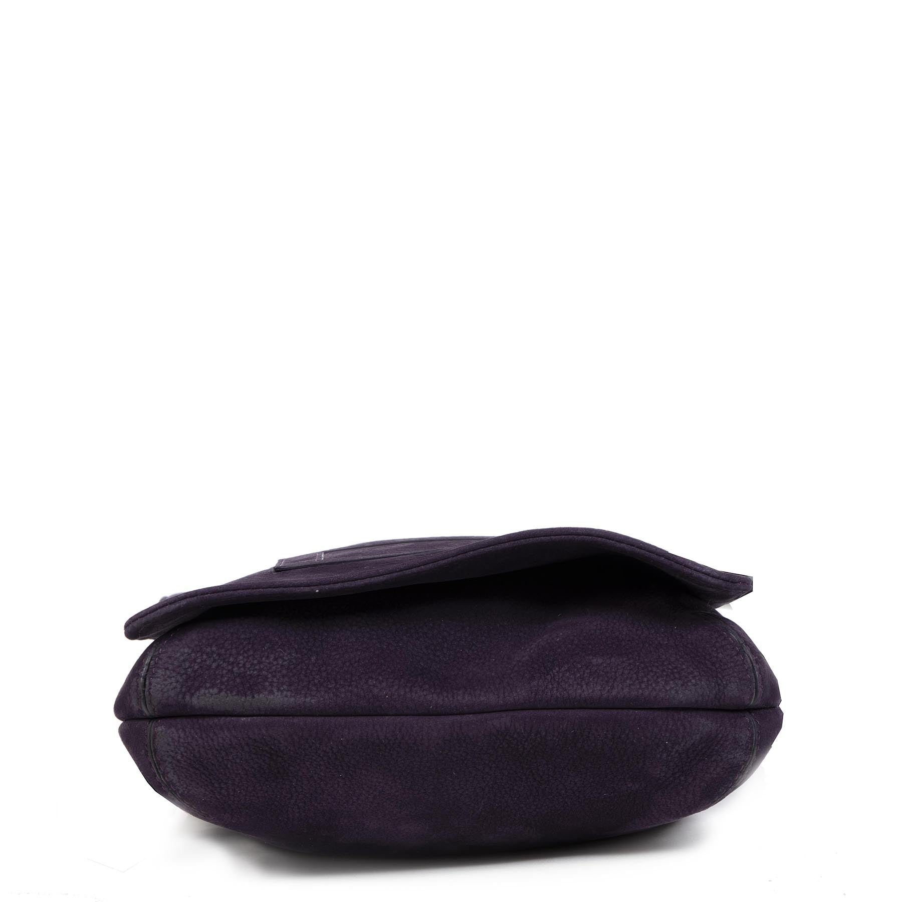 Authentic second-hand vintage Delvaux Purple Nubuck Crossbody Bag buy online webshop LabelLOV