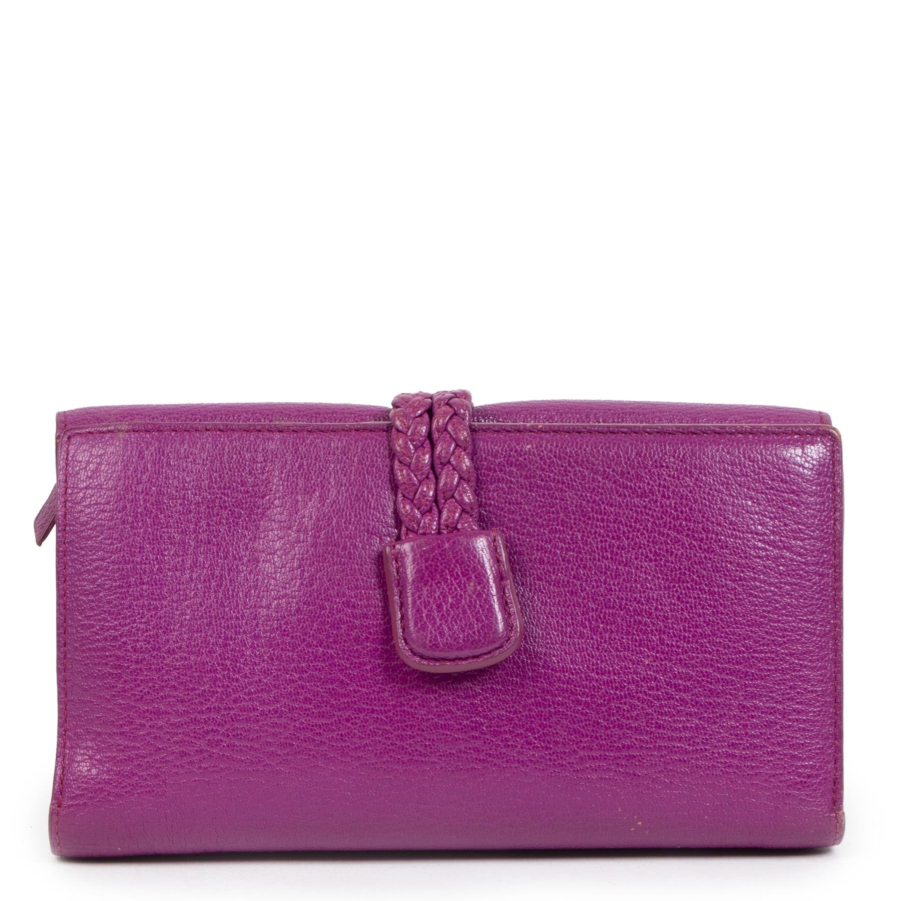 Authentic second-hand vintage Delvaux Fuchsia Wallet buy online webshop LabelLOV.
