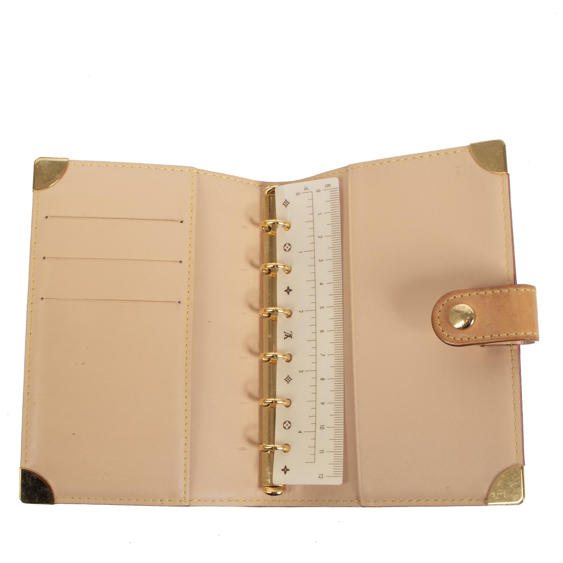 Authentieke tweedehands vintage Louis Vuitton White Multicolor Monogram Agenda PM koop online webshop LabelLOV