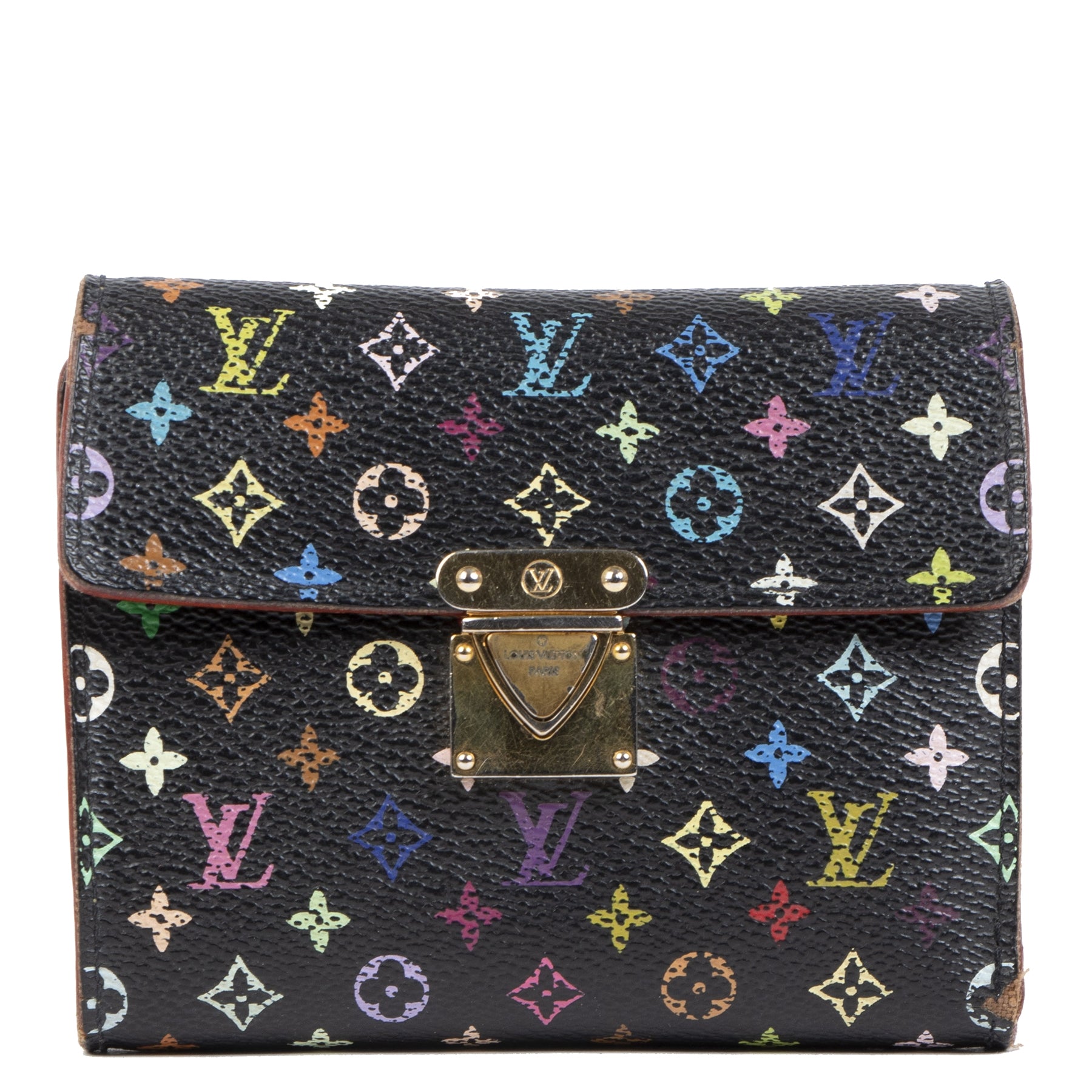 Authentic second-hand vintage Louis Vuitton Multicolor Koala Wallet Black buy online webshop LabelLOV