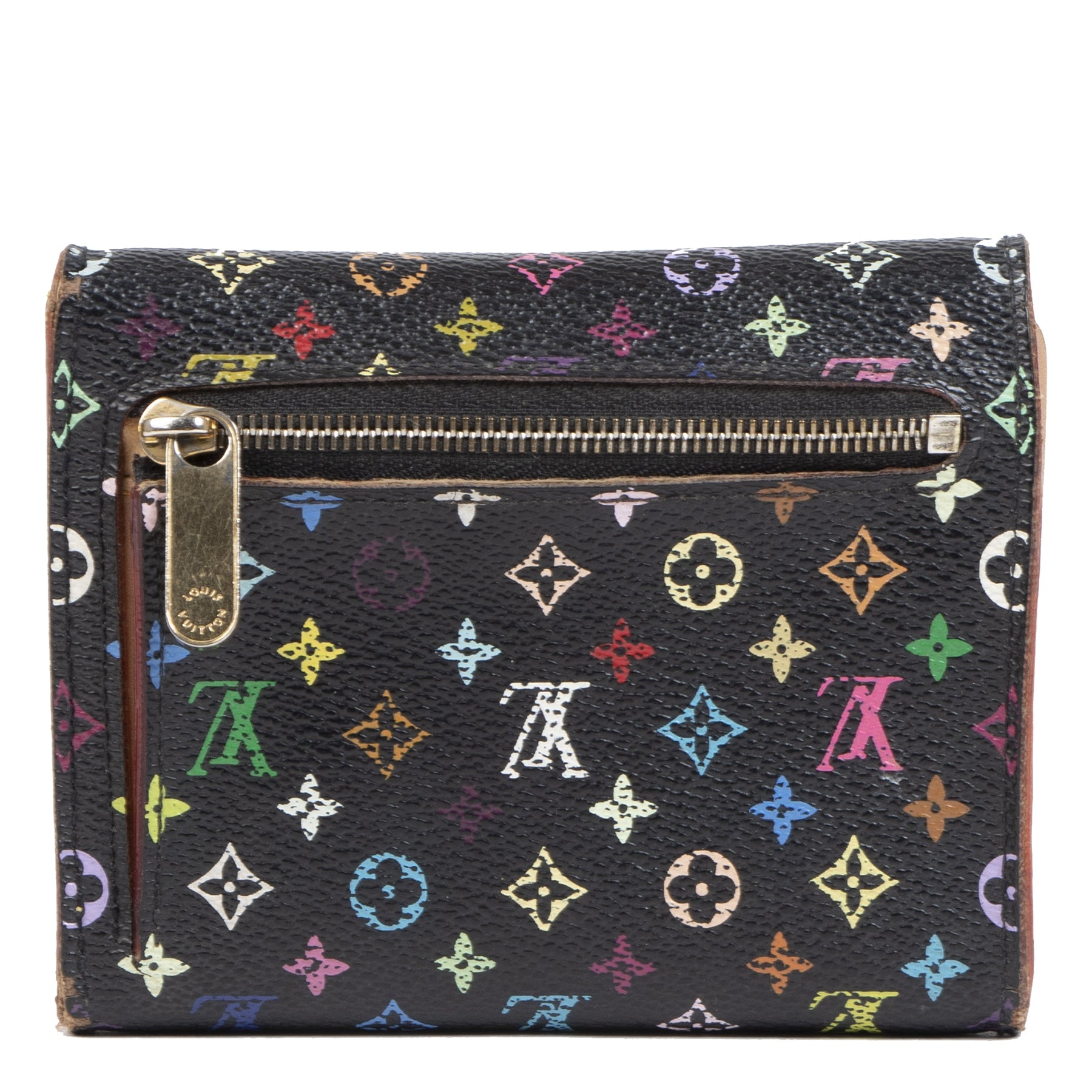 Authentieke tweedehands vintage Louis Vuitton Multicolor Koala Wallet Black koop online webshop LabelLOV
