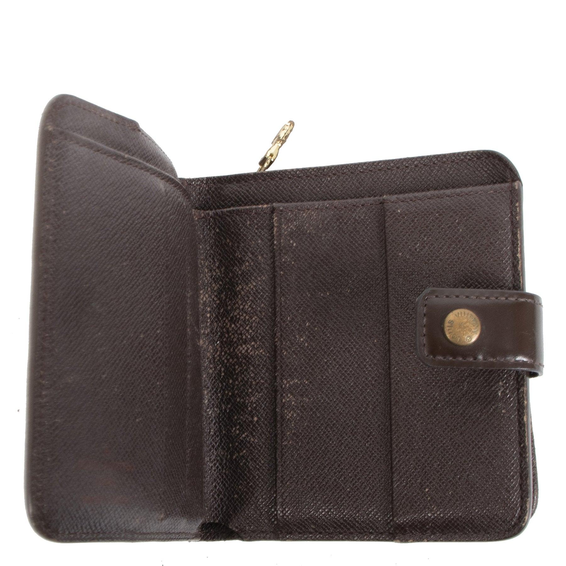 Authentieke tweedehands vintage Louis Vuitton Damier Ebene Wallet koop online webshop LabelLOV
