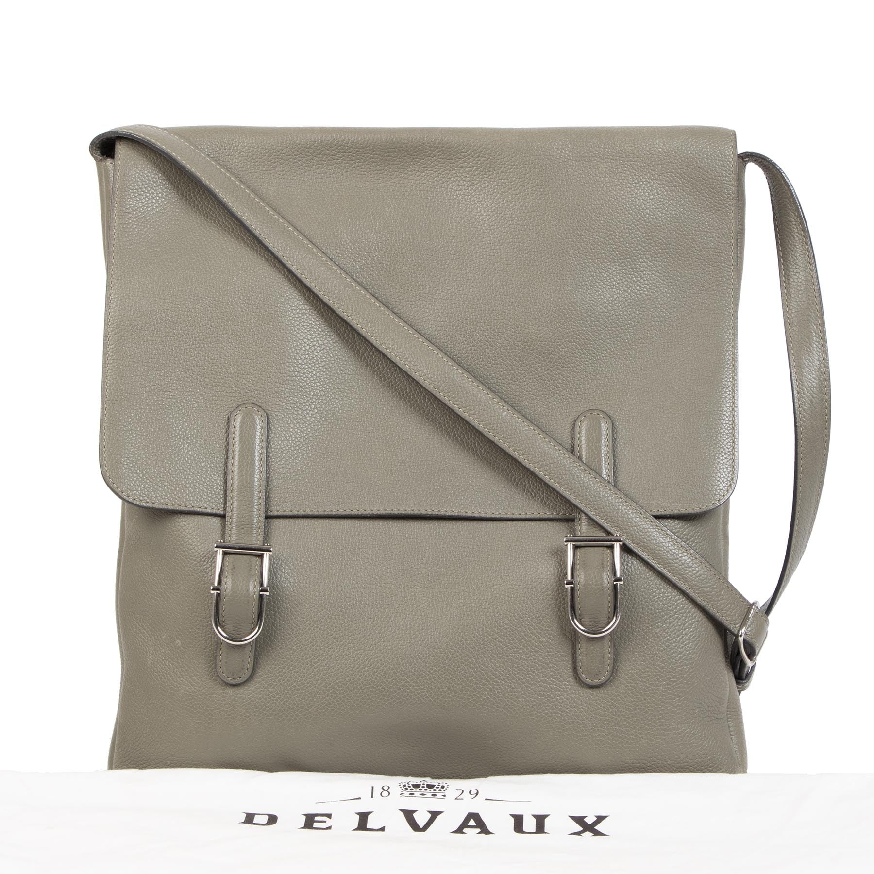 Authentieke tweedehands vintage Delvaux Kot Kot Messenger Bag koop online webshop LabelLOV