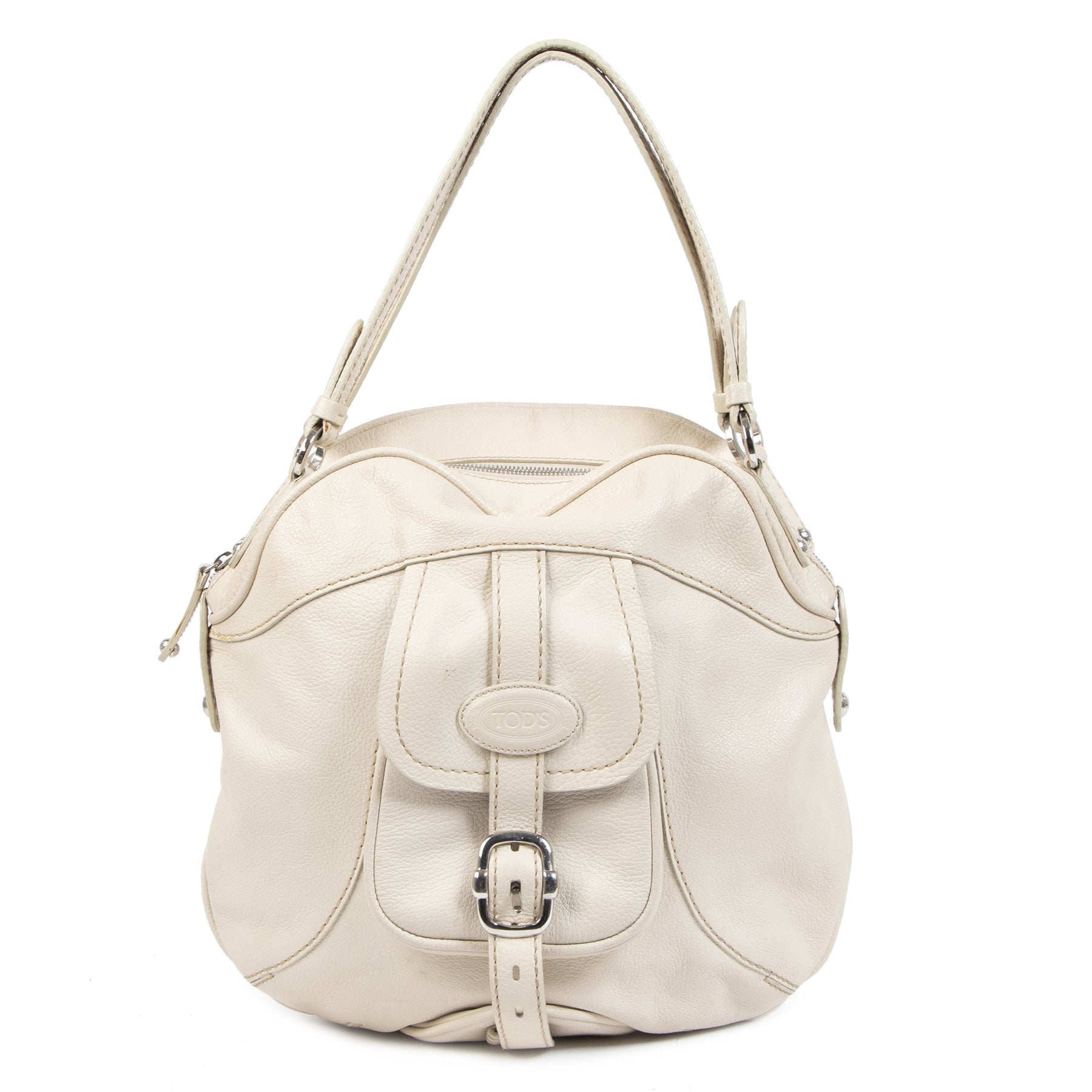 Authentic second-hand vintage Tods White Shoulder Bag buy online webshop LabelLOV