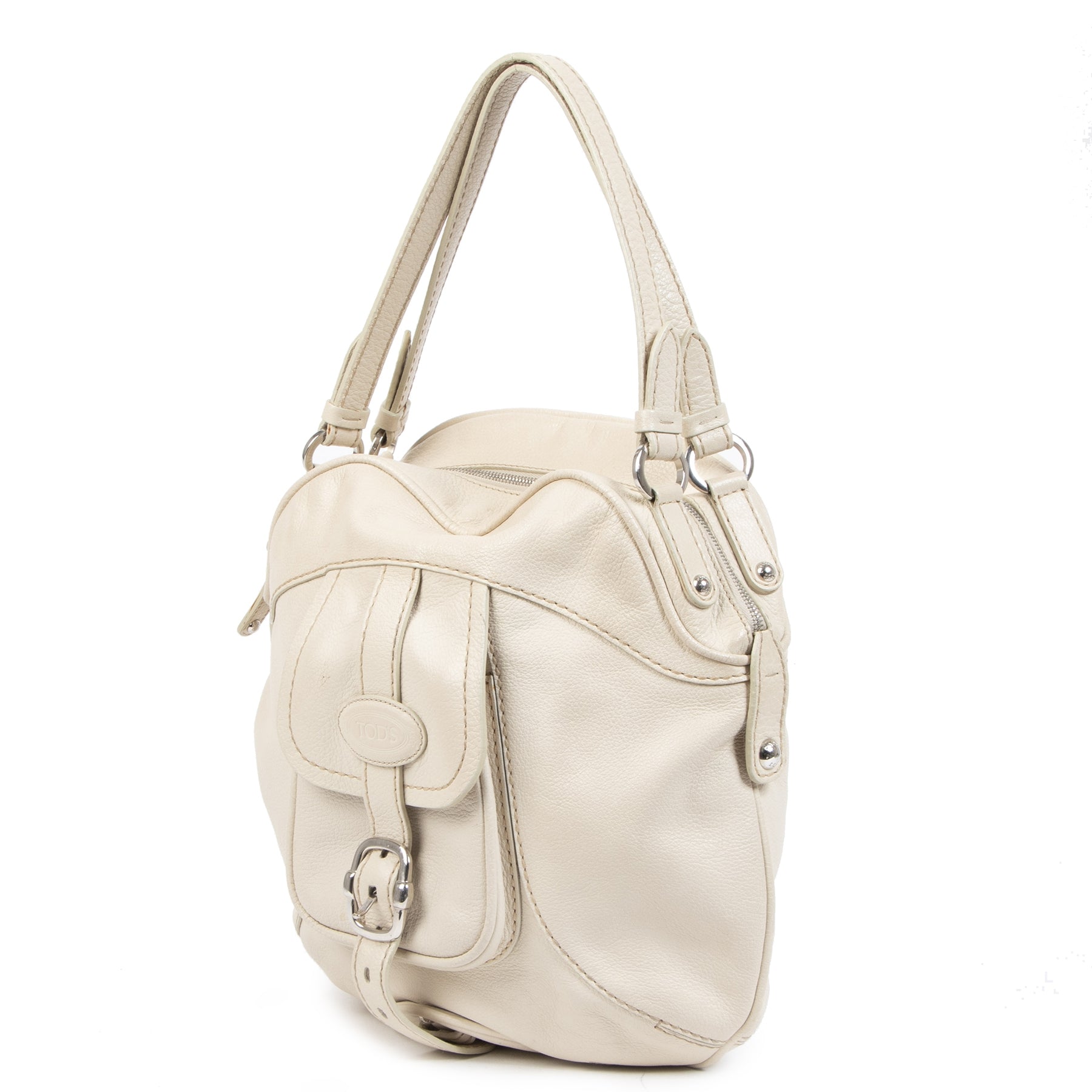 Authentique seconde-main vintage Tods White Shoulder Bag achète en ligne webshop LabelLOV