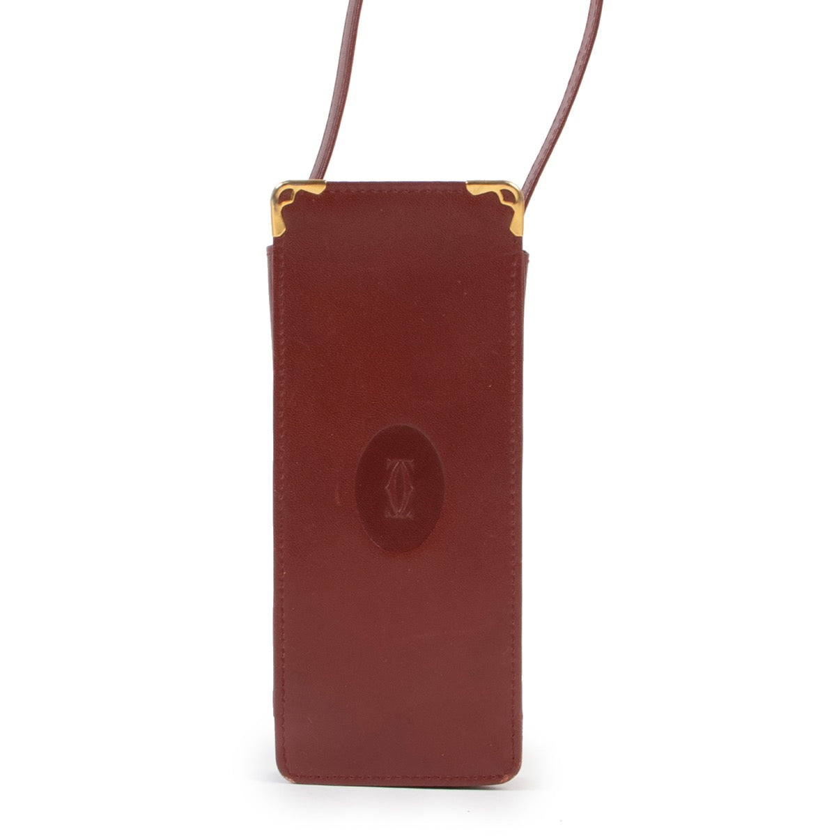 Original no fake Cartier Burgundy Leather Glasses Box Other by Labellov vintage shop for preloved designer goods