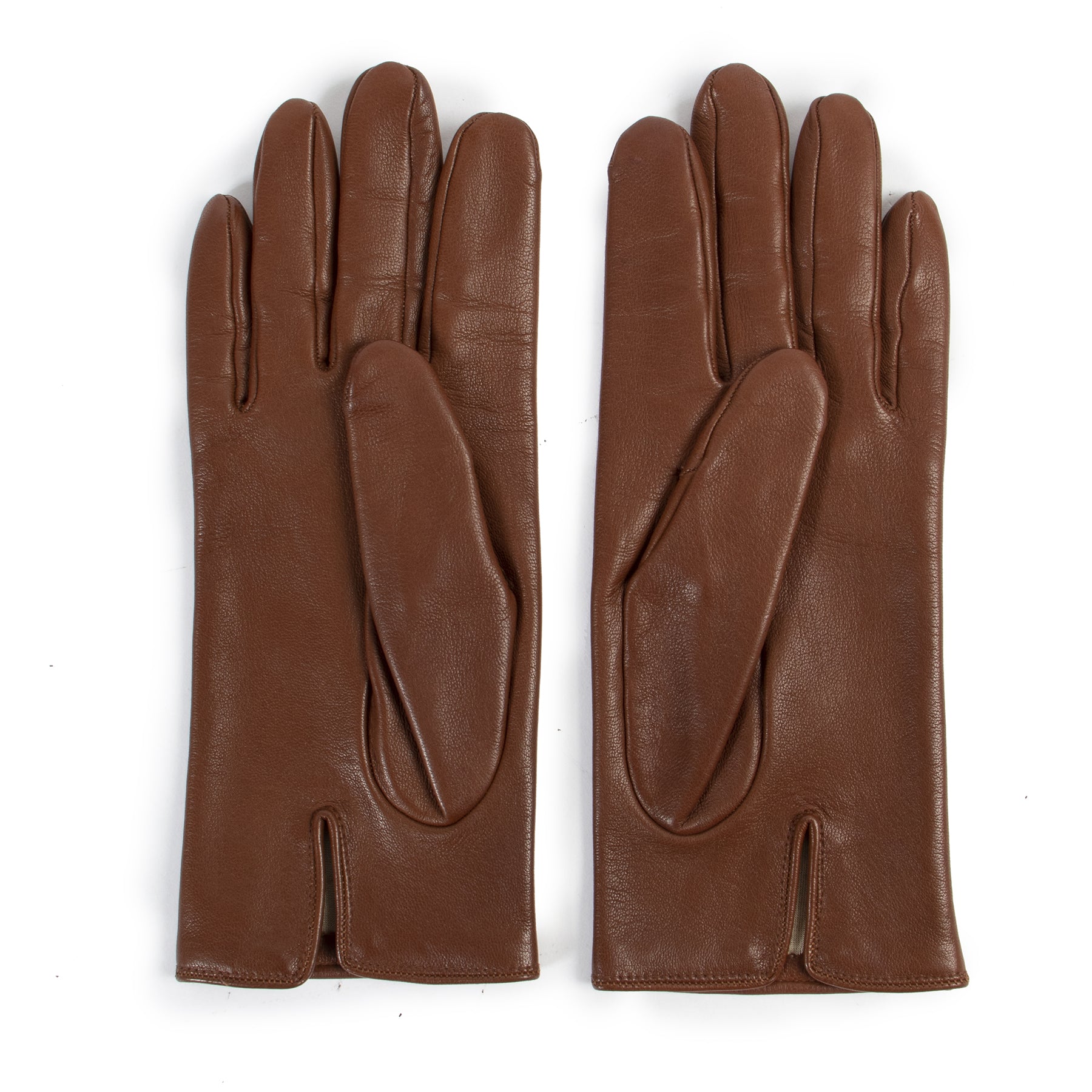 Celine Vintage Brown Leather Gloves available for the best price at Labellov secondhand luxury