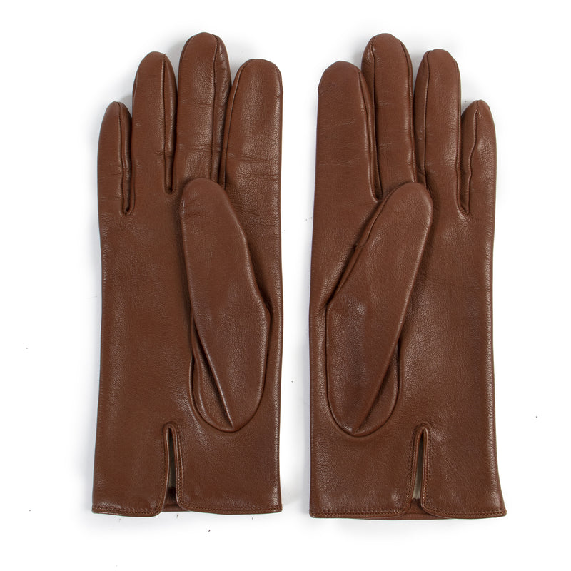 Celine Vintage Brown Leather Gloves available for the best price at Labellov secondhand luxury