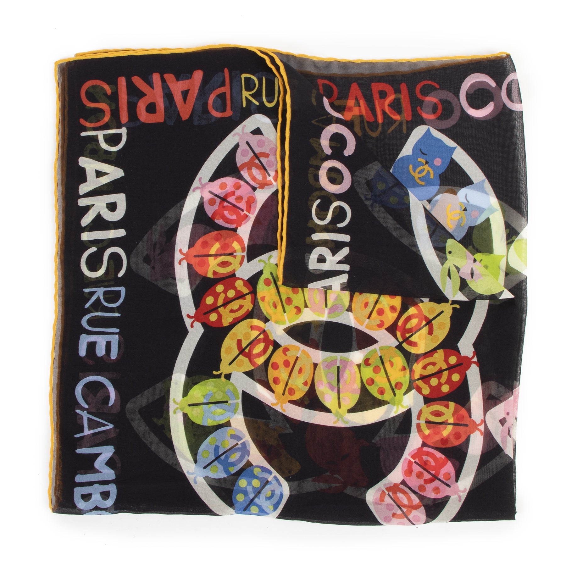 Authentieke Tweedehands Chanel Multicolor Silk Chiffon Scarf juiste prijs veilig online shoppen luxe merken webshop winkelen Antwerpen België mode fashion