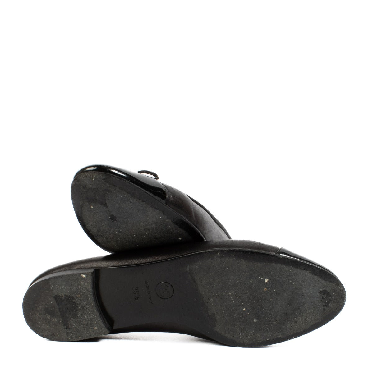 authentic pre loved Chanel Black Patent Toe Ballerina Flats on Labellov.com