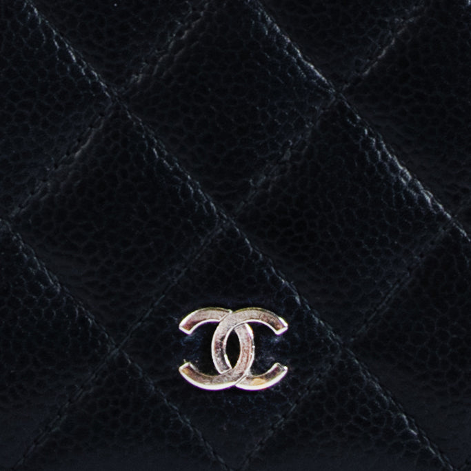 Chanel Black Caviar Classic Long Flap Wallet