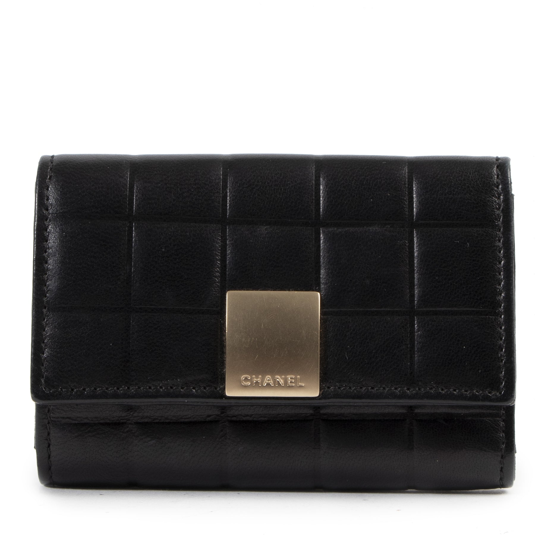 Authentieke Tweedehands Chanel Black Quilted Leather Key Holder juiste prijs veilig online shoppen luxe merken webshop winkelen Antwerpen België mode fashion