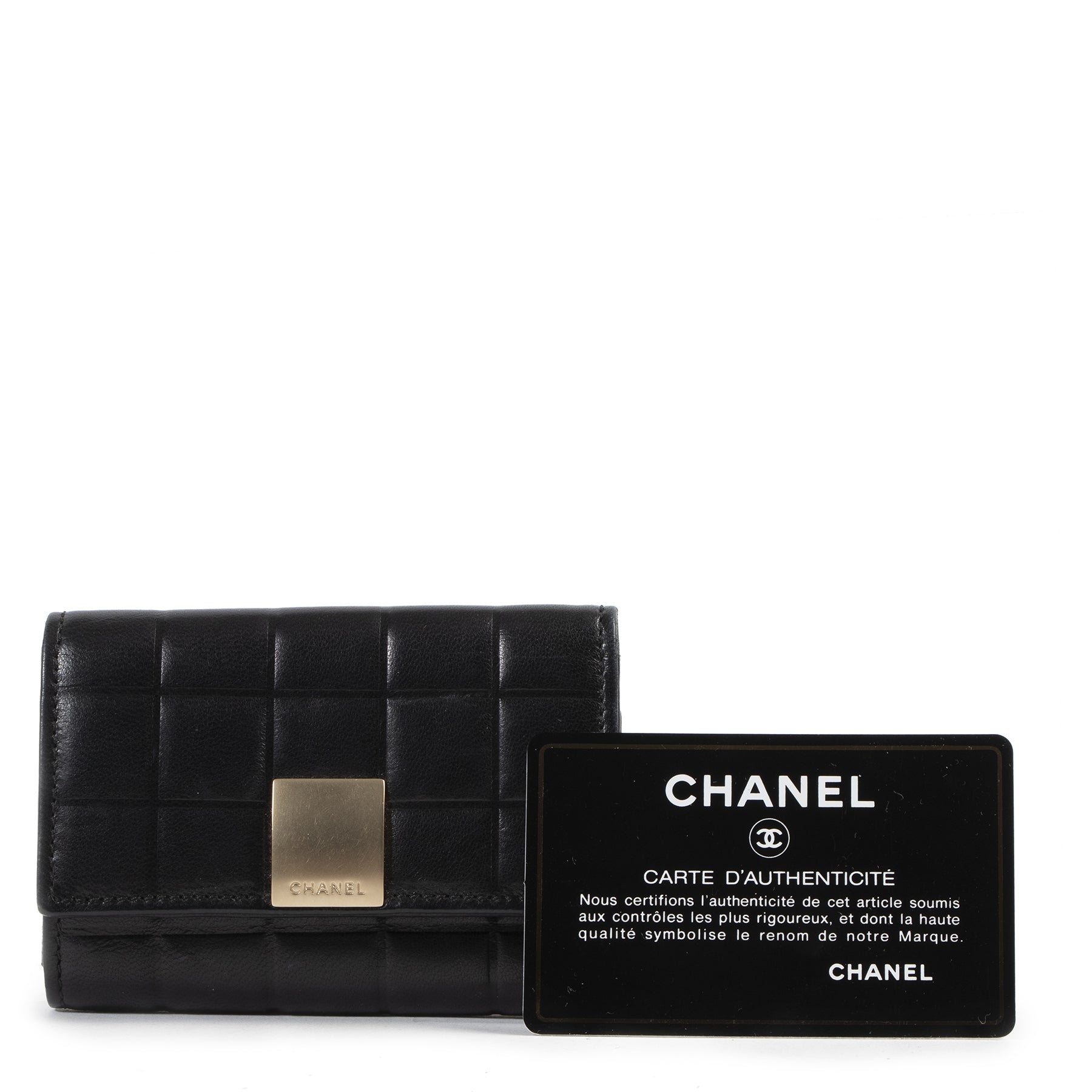 Authentic secondhand Chanel Black Quilted Leather Key Holder designer bags fashion luxury vintage webshop safe secure online shopping