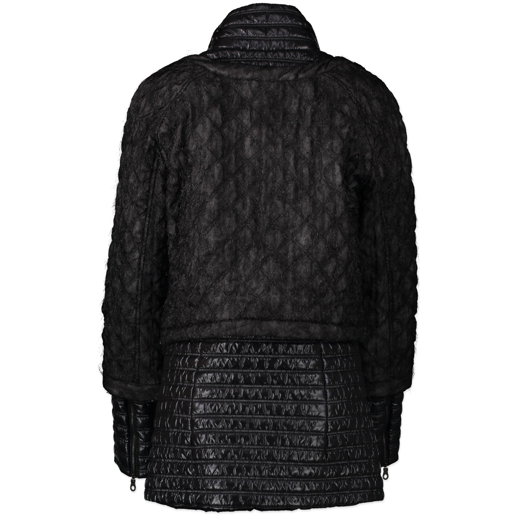Authentieke Tweedehands Chanel Black Tweed Ski Jacket - Size FR42 juiste prijs veilig online shoppen luxe merken webshop winkelen Antwerpen België mode fashion