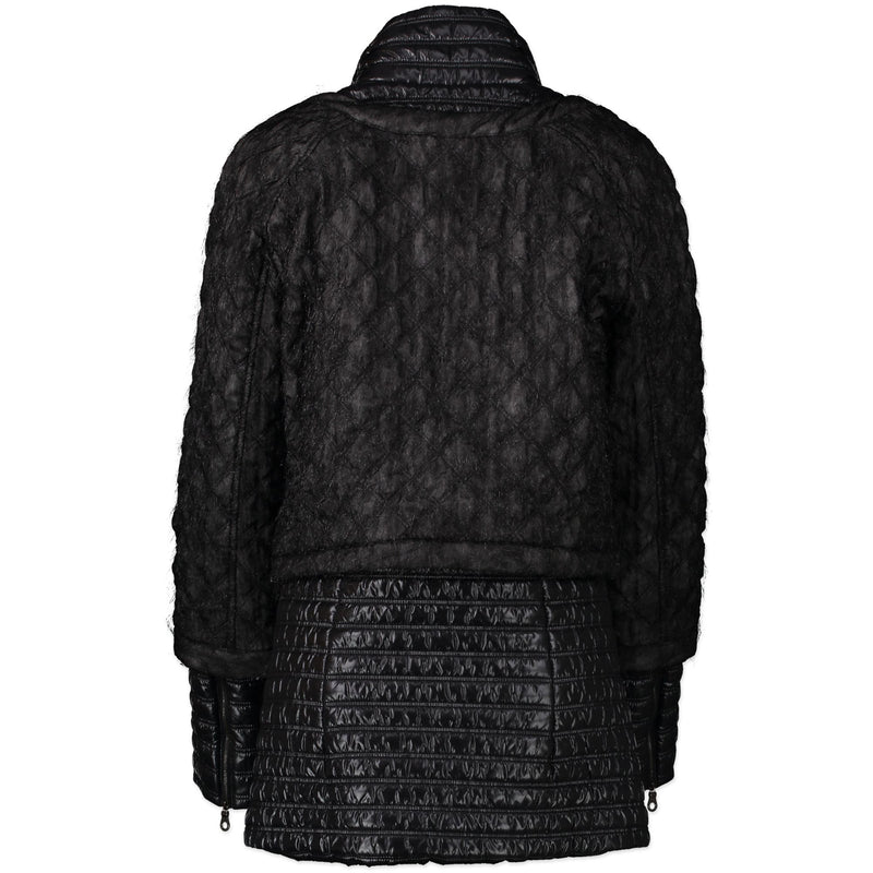 Authentieke Tweedehands Chanel Black Tweed Ski Jacket - Size FR42 juiste prijs veilig online shoppen luxe merken webshop winkelen Antwerpen België mode fashion