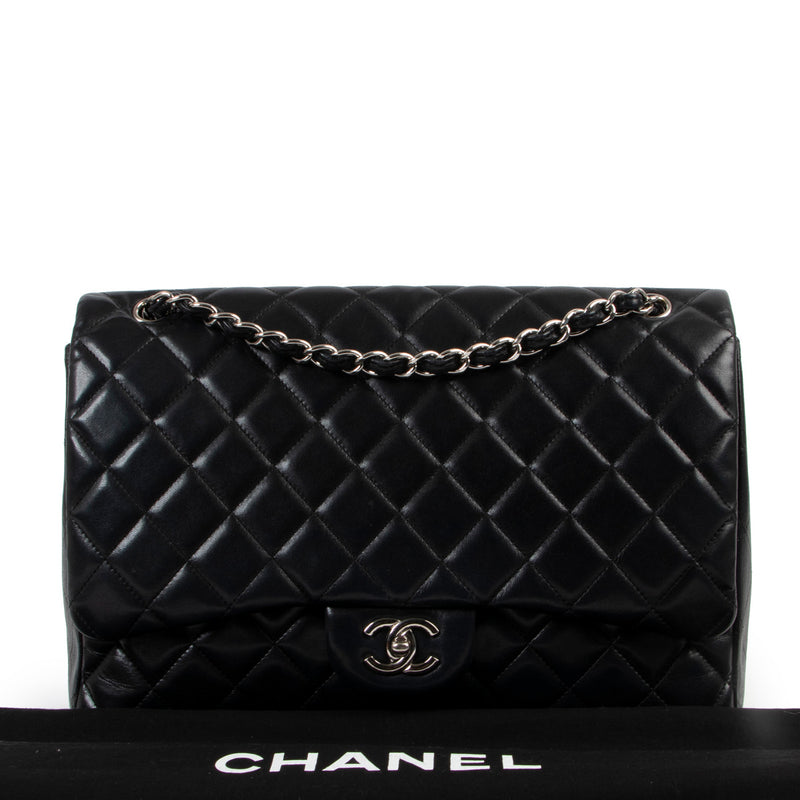 shop safe online Chanel Black Quilted Lambskin Classic Maxi Single Flap BagChanel Black Quilted Lambskin Classic Maxi Single Flap Bag