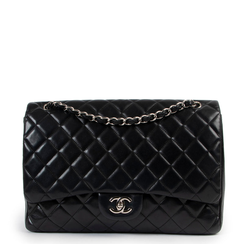 Chanel Black Quilted Lambskin Classic Maxi Single Flap Bag