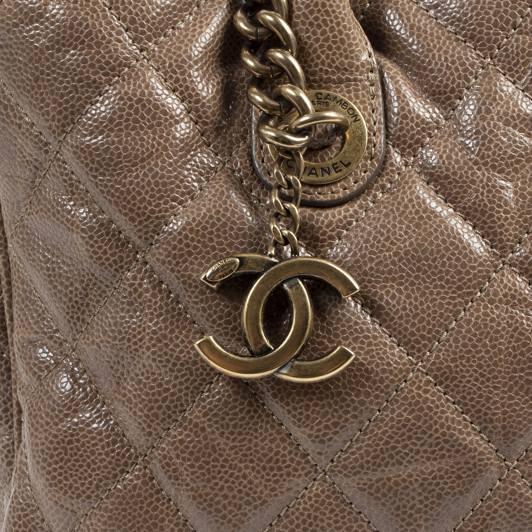 Authentic secondhand Chanel Taupe Top Handle Bag designer bags fashion luxury vintage webshop safe secure online shopping