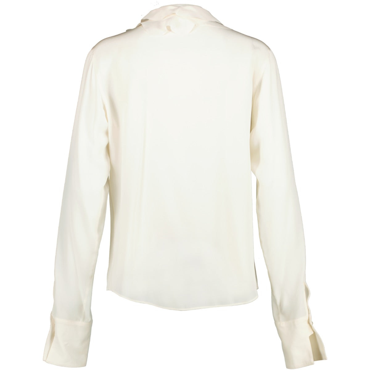 Chanel White Ruffle Silk Blouse