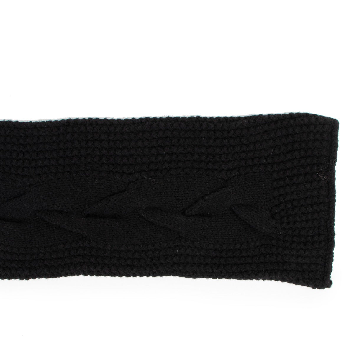 Delvaux Black Cable Knit Wool & Cashmere Scarf