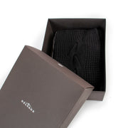 Delvaux Black Cable Knit Wool & Cashmere Scarf