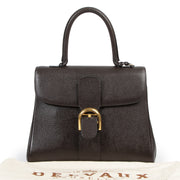 Authentic secondhand Delvaux Dark Brown Brillant MM Bag designer bags fashion luxury vintage webshop safe secure online shopping