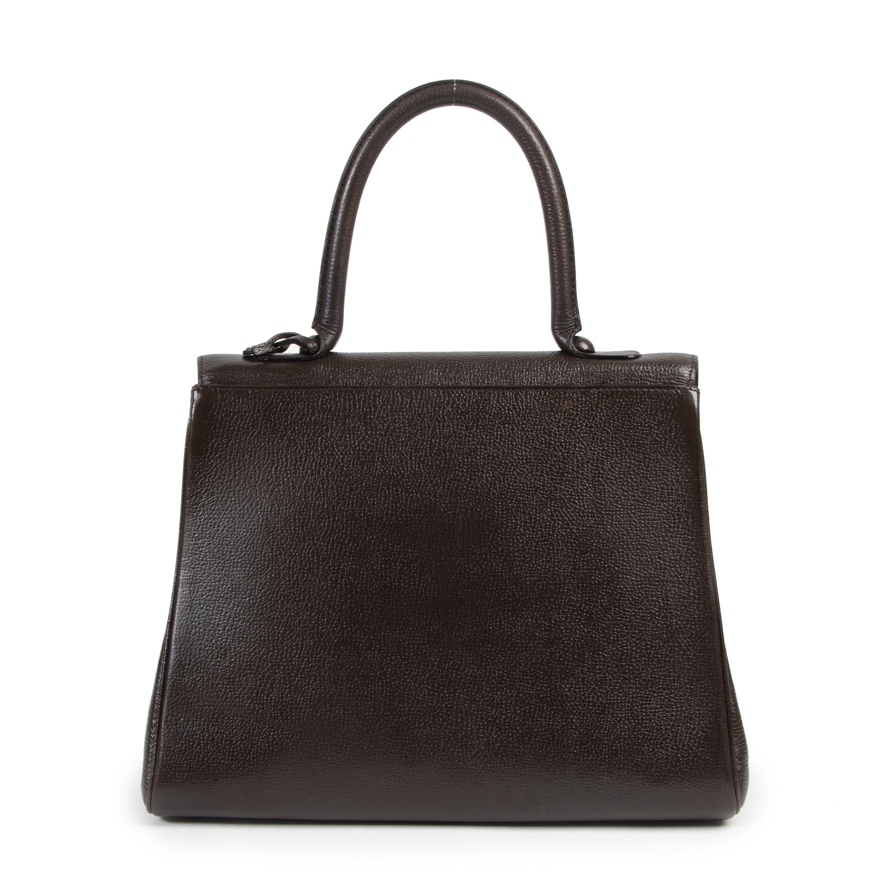Authentieke Tweedehands Delvaux Dark Brown Brillant MM Bag juiste prijs veilig online shoppen luxe merken webshop winkelen Antwerpen België mode fashion