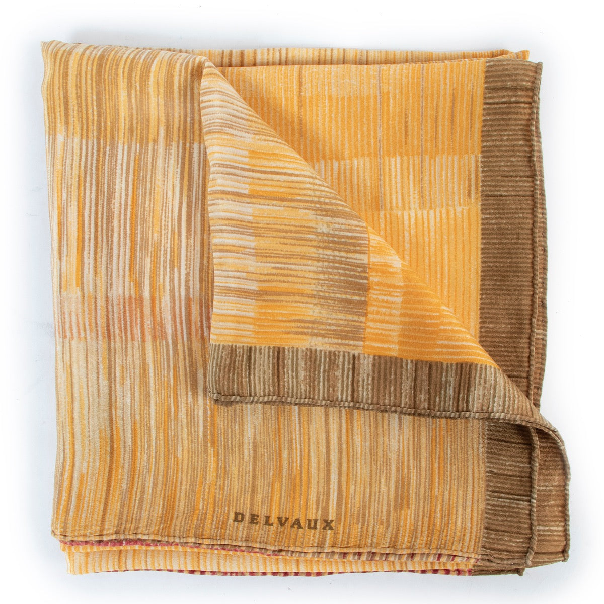 Original Delvaux Yellow Silk Scarf for sale on Labellov website for 2nd hand preloved designer goods