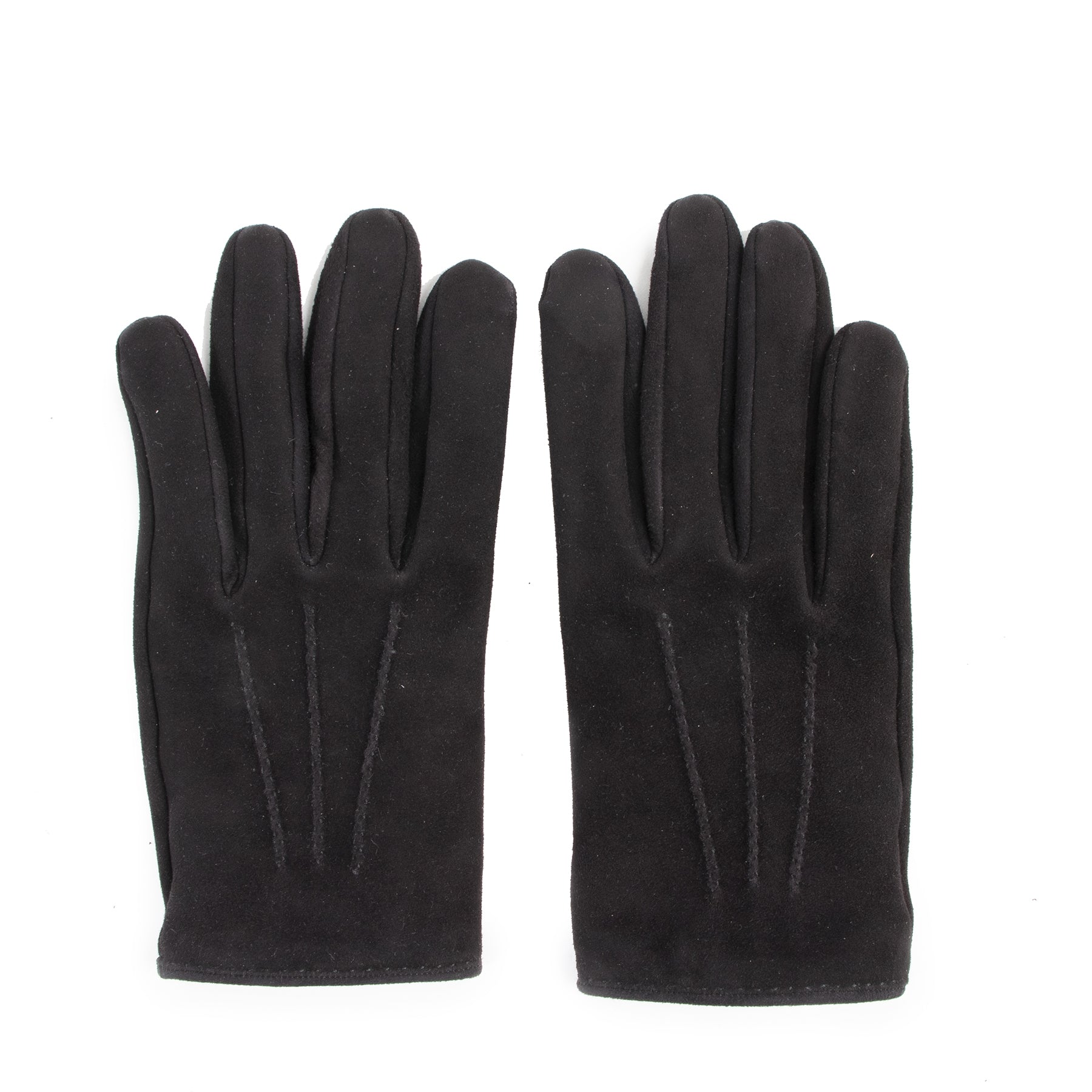 Authentieke Tweedehands Hermès Black Suede Gloves juiste prijs veilig online shoppen luxe merken webshop winkelen Antwerpen België mode fashion