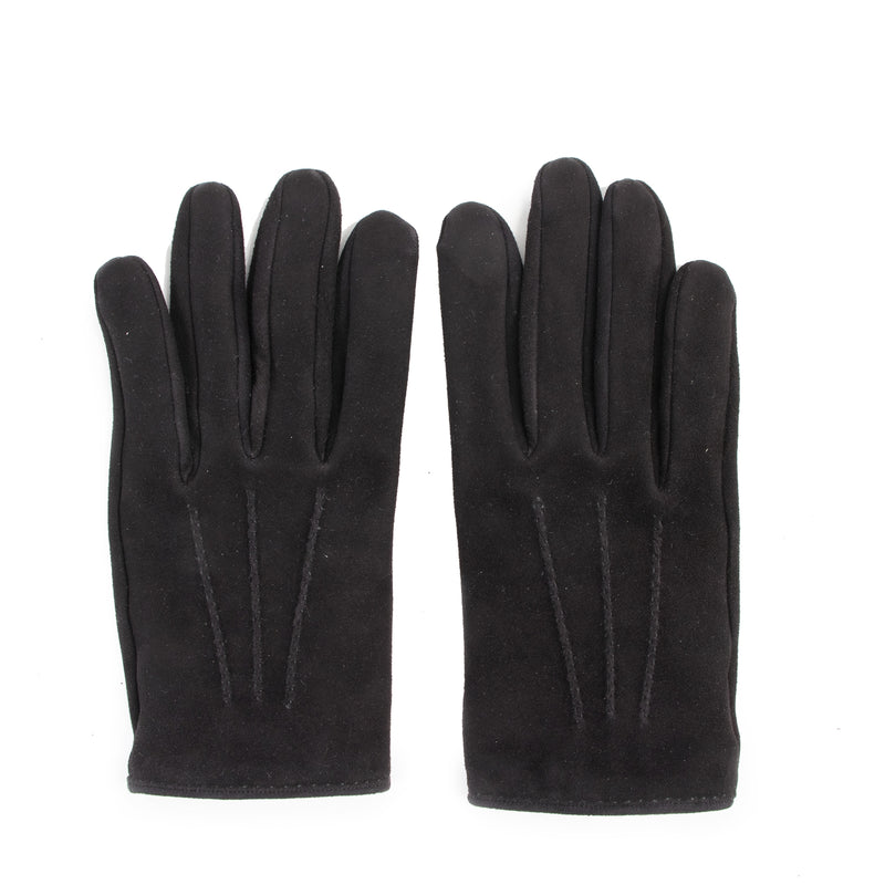 Authentieke Tweedehands Hermès Black Suede Gloves juiste prijs veilig online shoppen luxe merken webshop winkelen Antwerpen België mode fashion