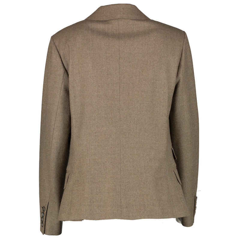 Hermès Taupe Wollen Blazerjasje - Maat FR38