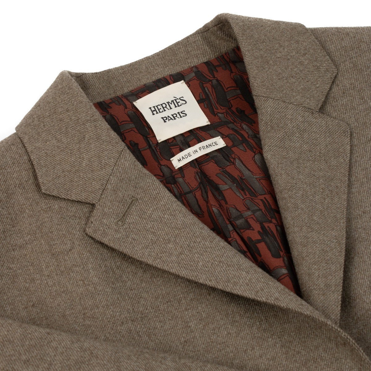 Hermès Taupe Wool Blazer Jacket - Size FR38