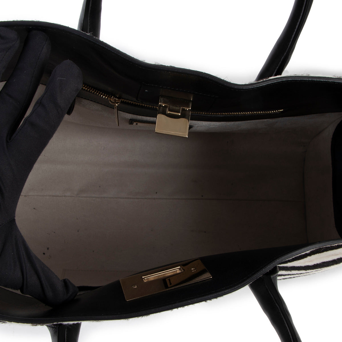 Sac cabas Jimmy Choo imprimé zèbre noir et blanc