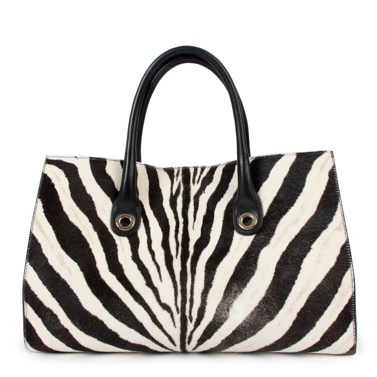 Sac cabas Jimmy Choo imprimé zèbre noir et blanc