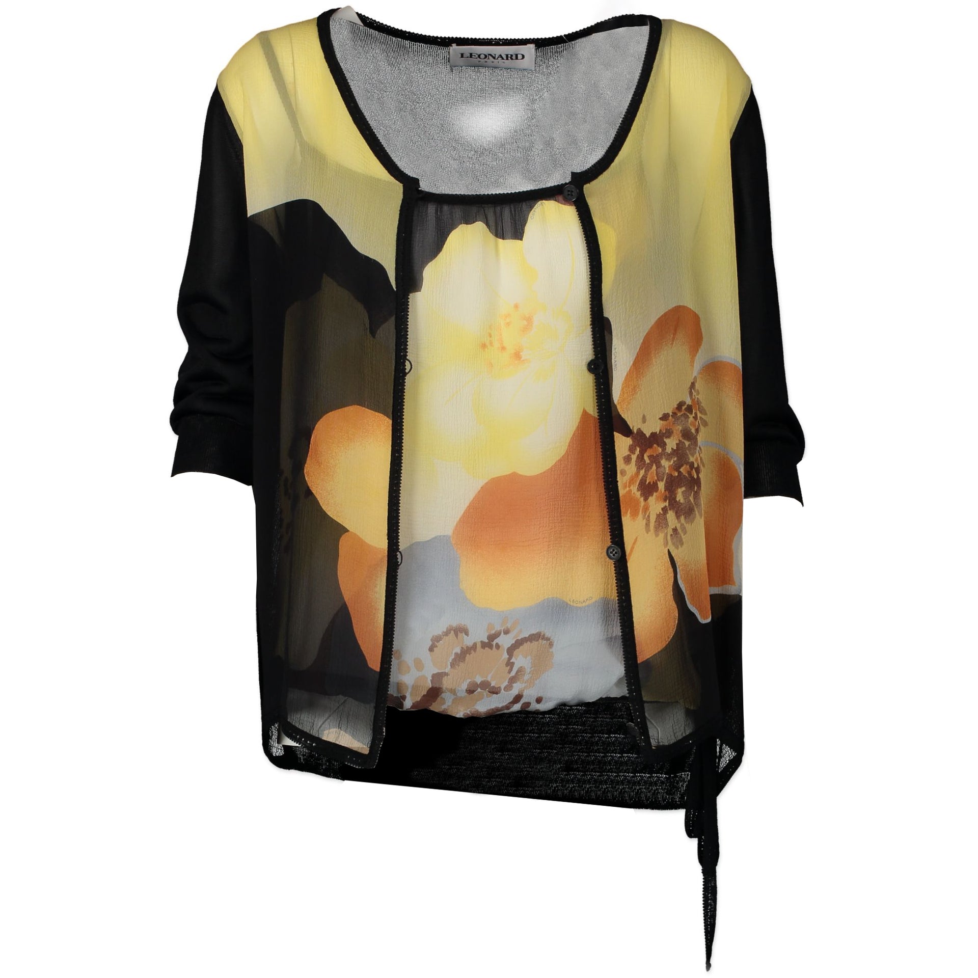 Authentic secondhand Leonard Flower Top & Cardigan Set - Size 40 designer clothing fashion luxury vintage webshop safe secure online shopping