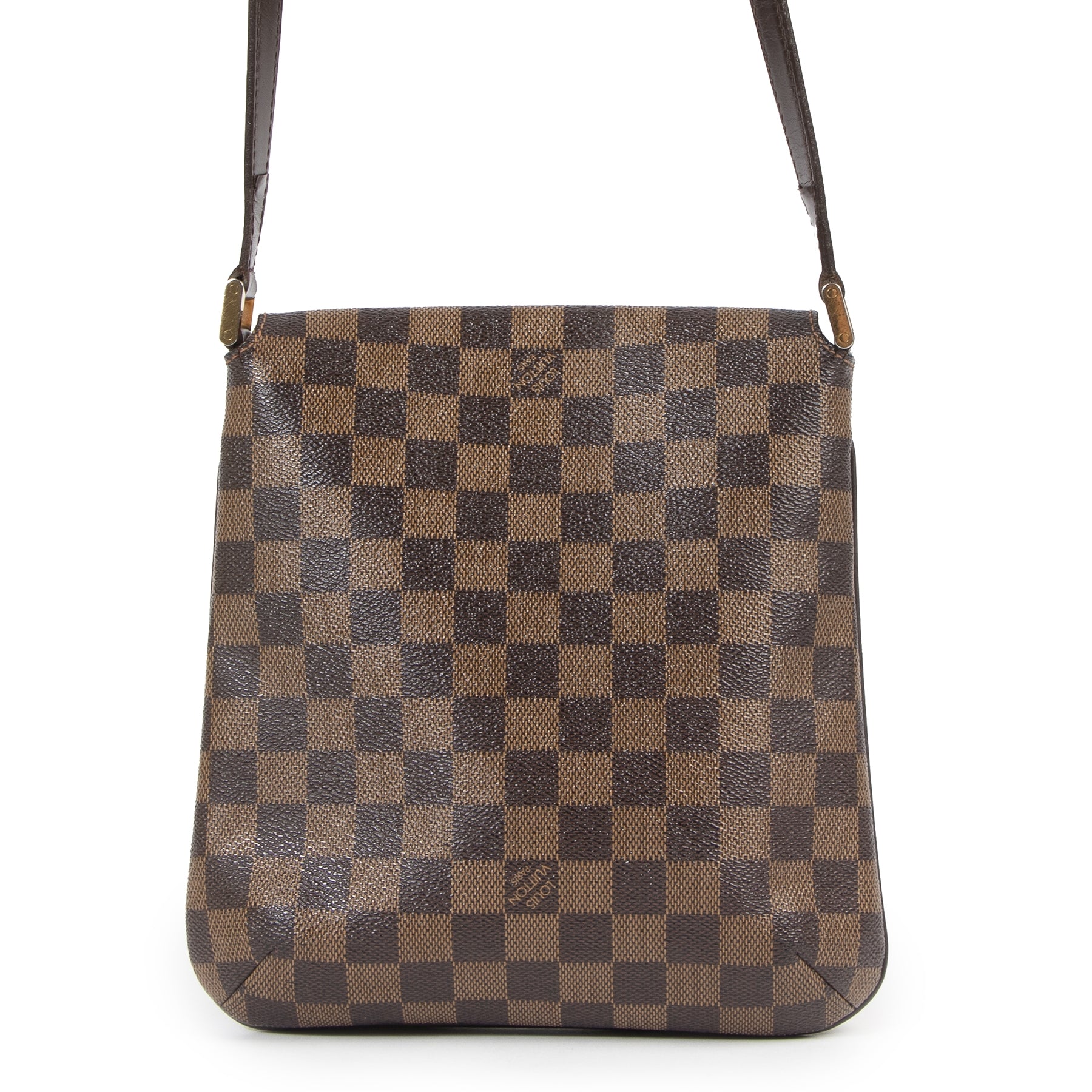 Authentieke Tweedehands Louis Vuitton Damier Ebene Musette Salsa PM Bag juiste prijs veilig online shoppen luxe merken webshop winkelen Antwerpen België mode fashion