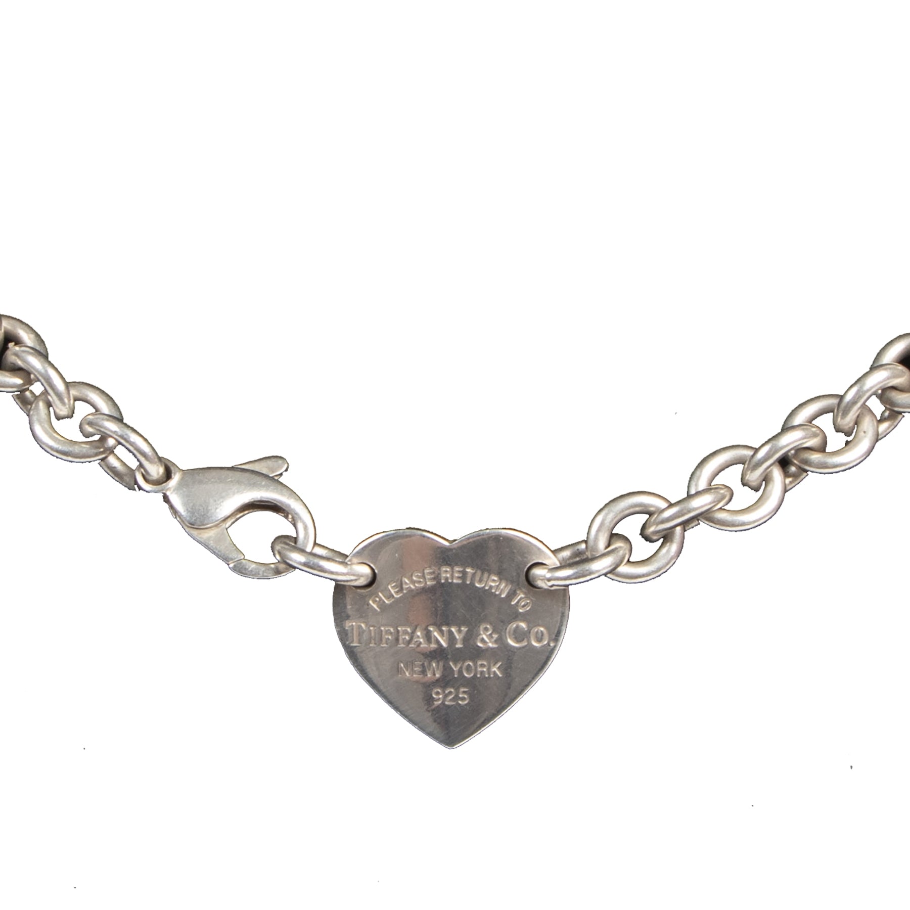 Authentieke Tweedehands Tiffany & Co Silver Heart Tag Choker Necklace juiste prijs veilig online shoppen luxe merken webshop winkelen Antwerpen België mode fashion