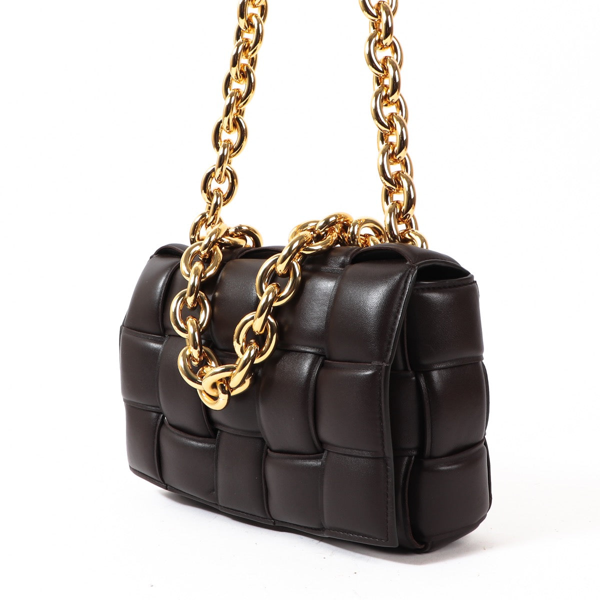 Buy an authentic Bottega Veneta Brown Lambskin Leather Chain Cassette Crossbody Bag in as new condition at Labellov in Antwerp.