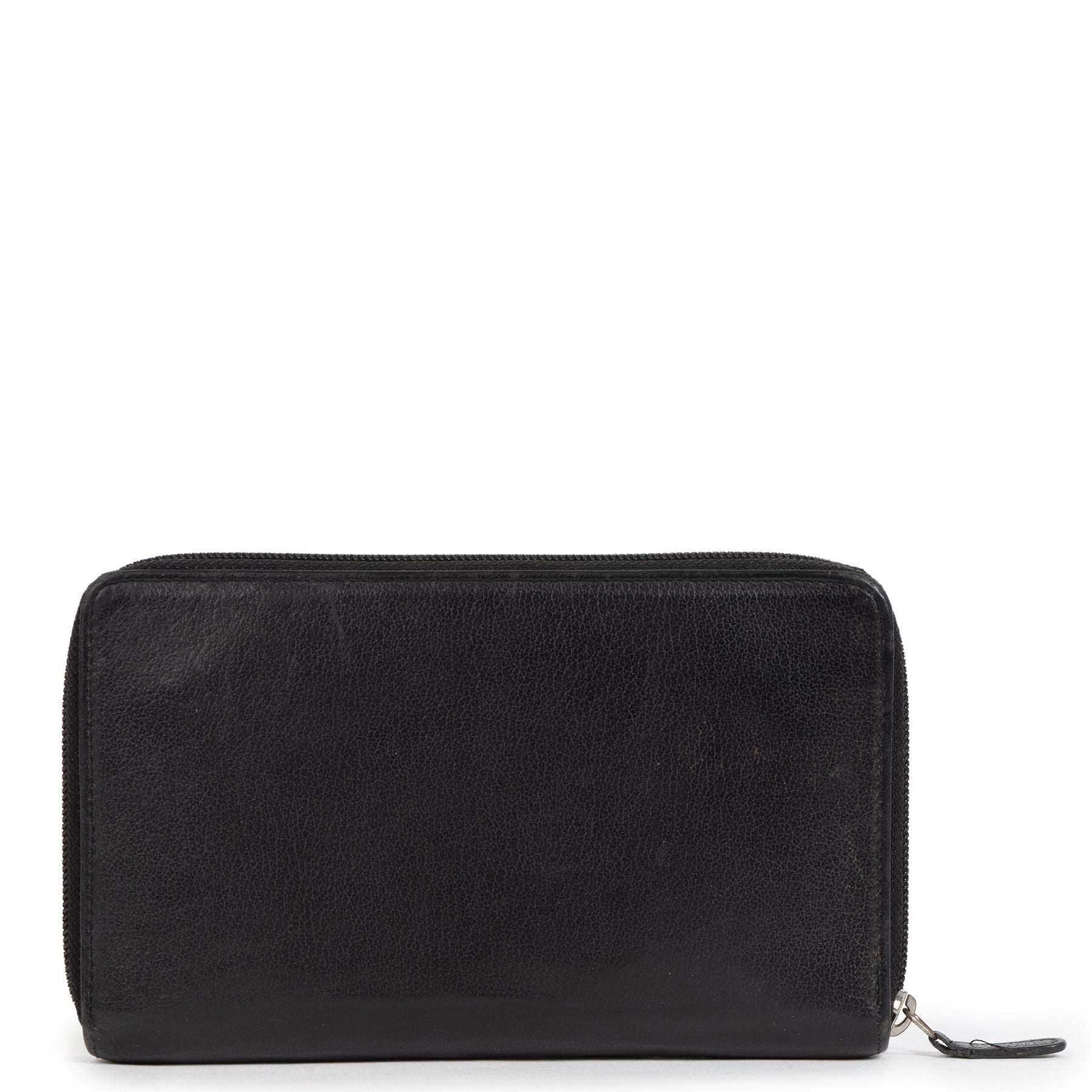 Chanel Black Camellia Leather Long Wallet