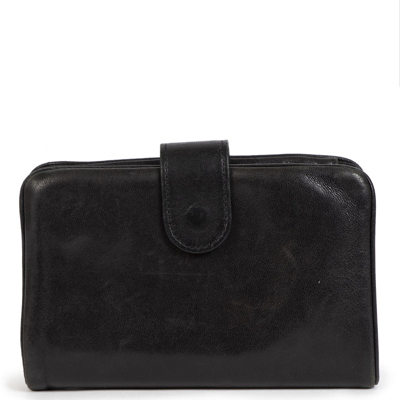 Chanel Black Lambskin Leather Wallet