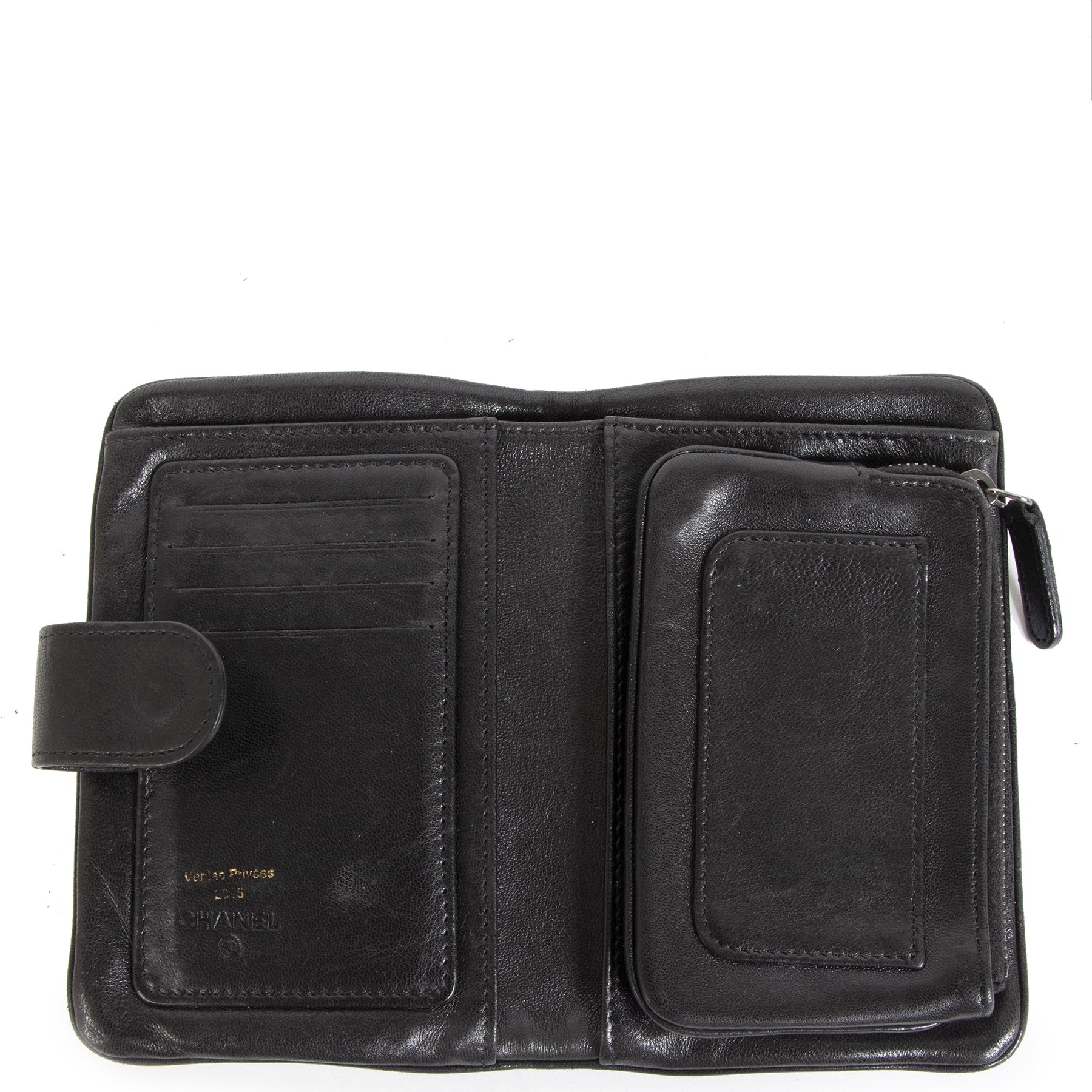 Chanel Black Lambskin Leather Wallet