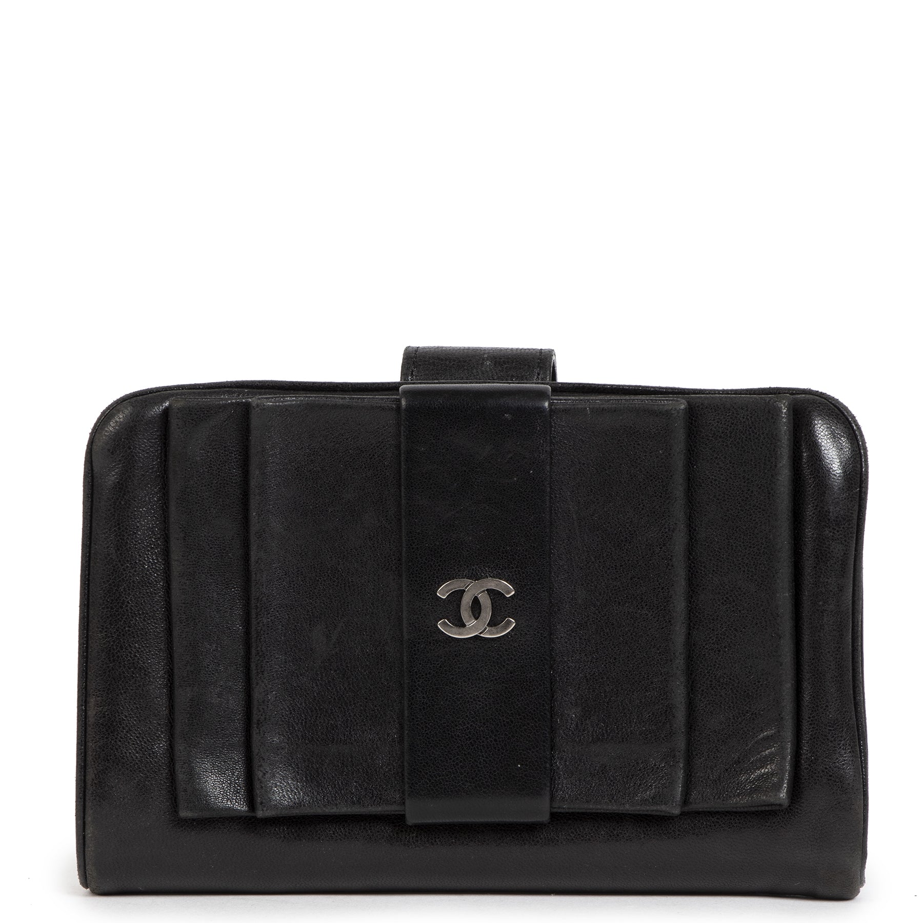 Chanel Black Lambskin Leather Wallet